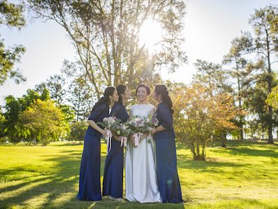 Brisbane Golf Club Weddings Joy & Ivan Golf Course Bride and Bridesmaides